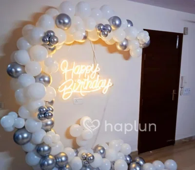 Birthday Decoration With Neon Light