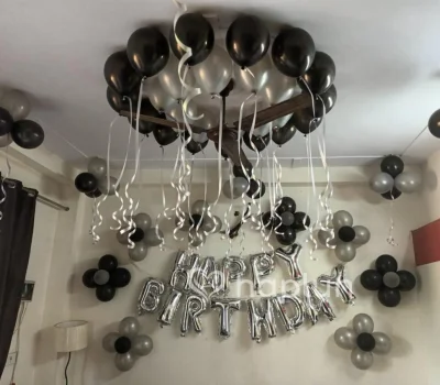 Black Silver Balloon Surprise