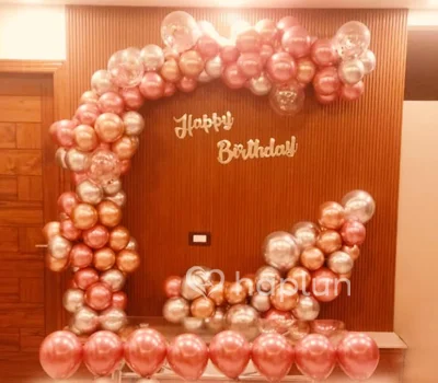 Rosegold Silver Chrome Balloon Decoration