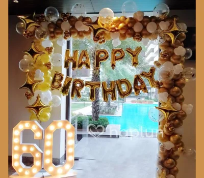 Birthday Decoration With Neon Age No