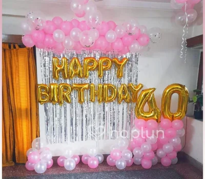 Pink White Garland Decor