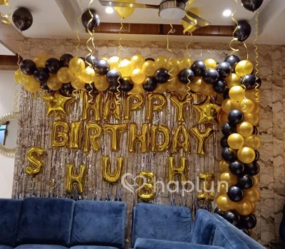 Black Golden Birthday Arch Decoration