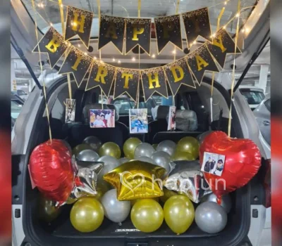 Golden And Silver Car Boot Decoration