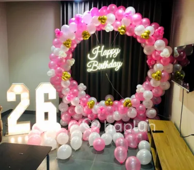 Euphoric Pink White Birthday Decoration