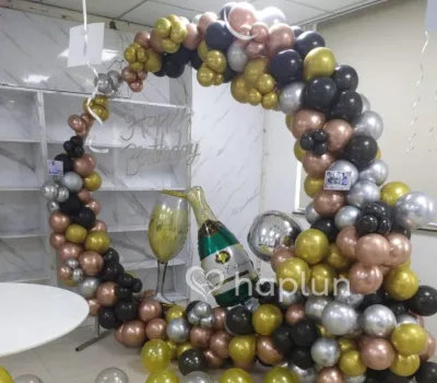 Champagne Bottle Glass Ring Decor