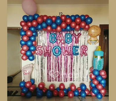 Baby Shower Chrome Balloon Decor