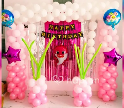 Baby Shark Pink Theme Decoration