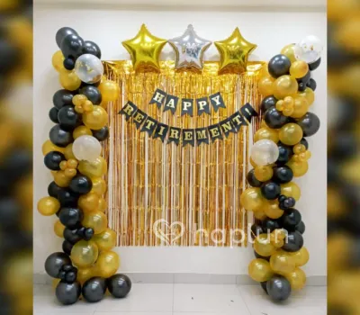 Golden Black Retirement Decor
