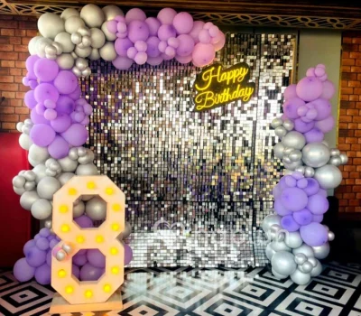 Delight Purple Silver Theme Decoration