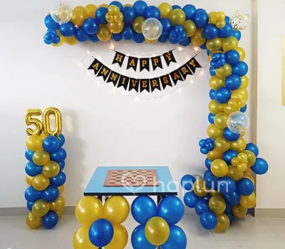 Blue Golden Anniversary Decoration