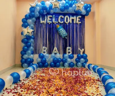 Joyful Baby Boy Welcome Decor