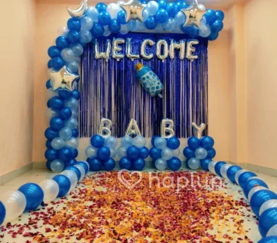 Joyful Baby Boy Welcome Decor