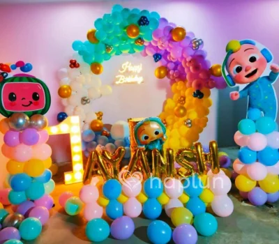 Cocomelon Theme Birthday Ring Backdrop