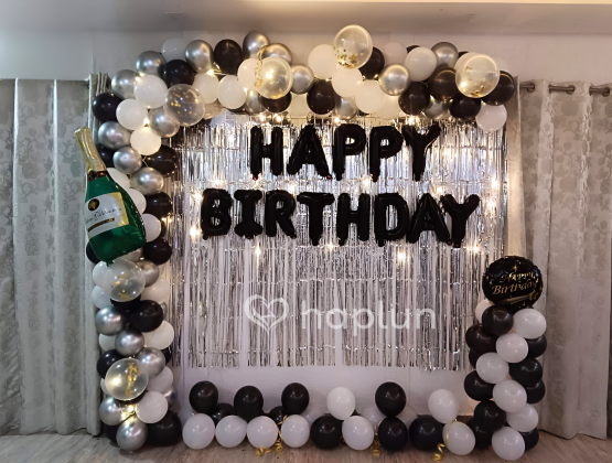 Classic Black and White Birthday Decor