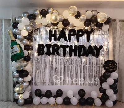 Classic Black and White Birthday Decor