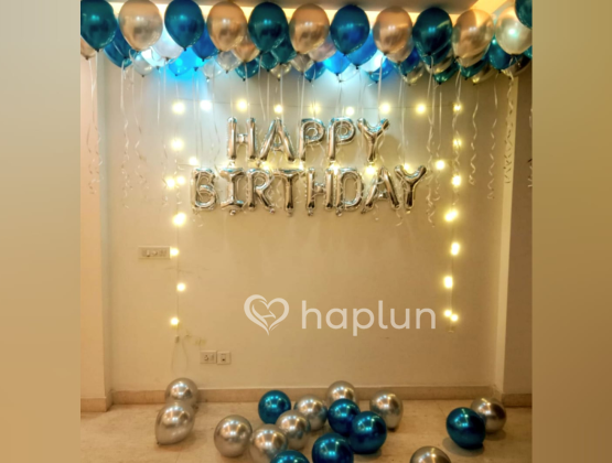 Blue and Silver Balloon Decor