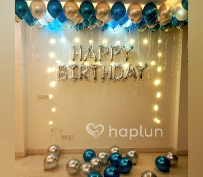 Blue and Silver Balloon Decor