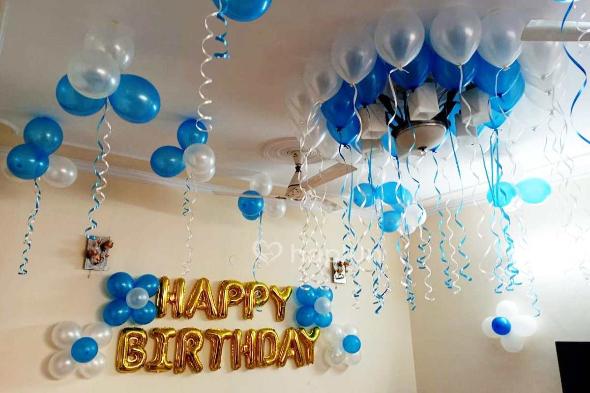 Blue Silver Balloon Surprise