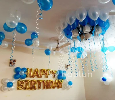 Blue White Balloon Surprise