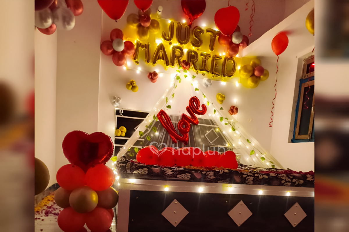 Just Married Cabana Setup