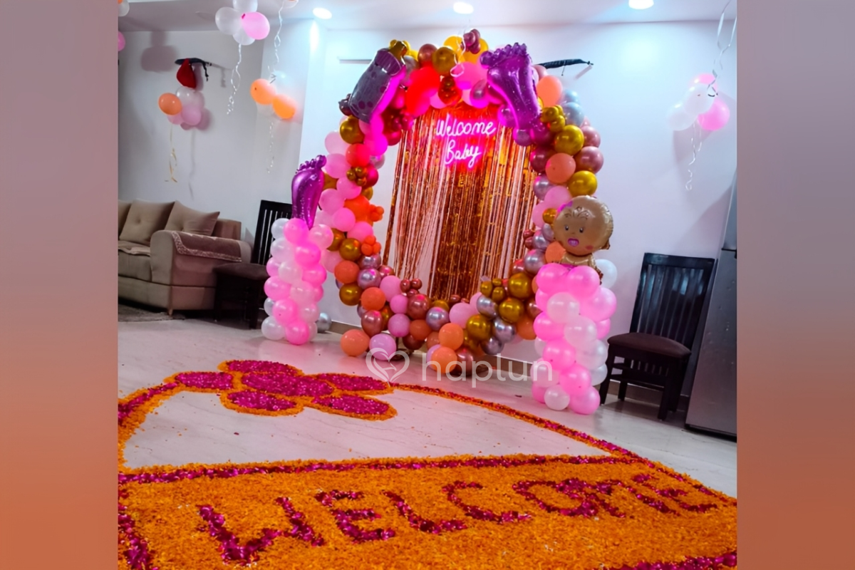 Newborn Baby Welcome Ring Setup