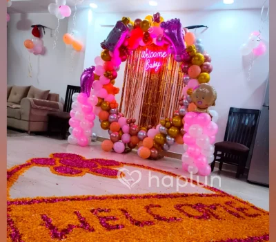 Newborn Baby Welcome Ring Setup