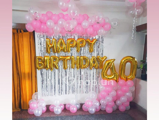 Pink White Garland Decor