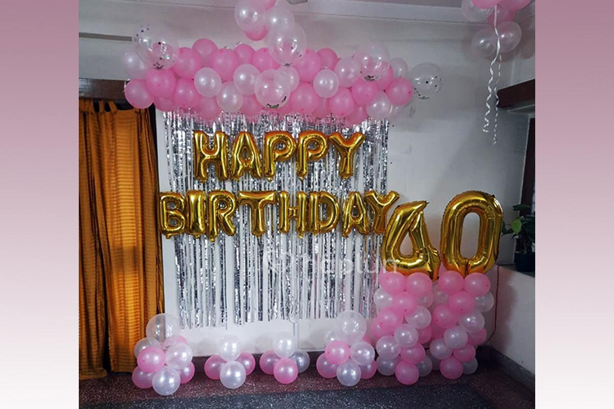 Pink White Garland Decor