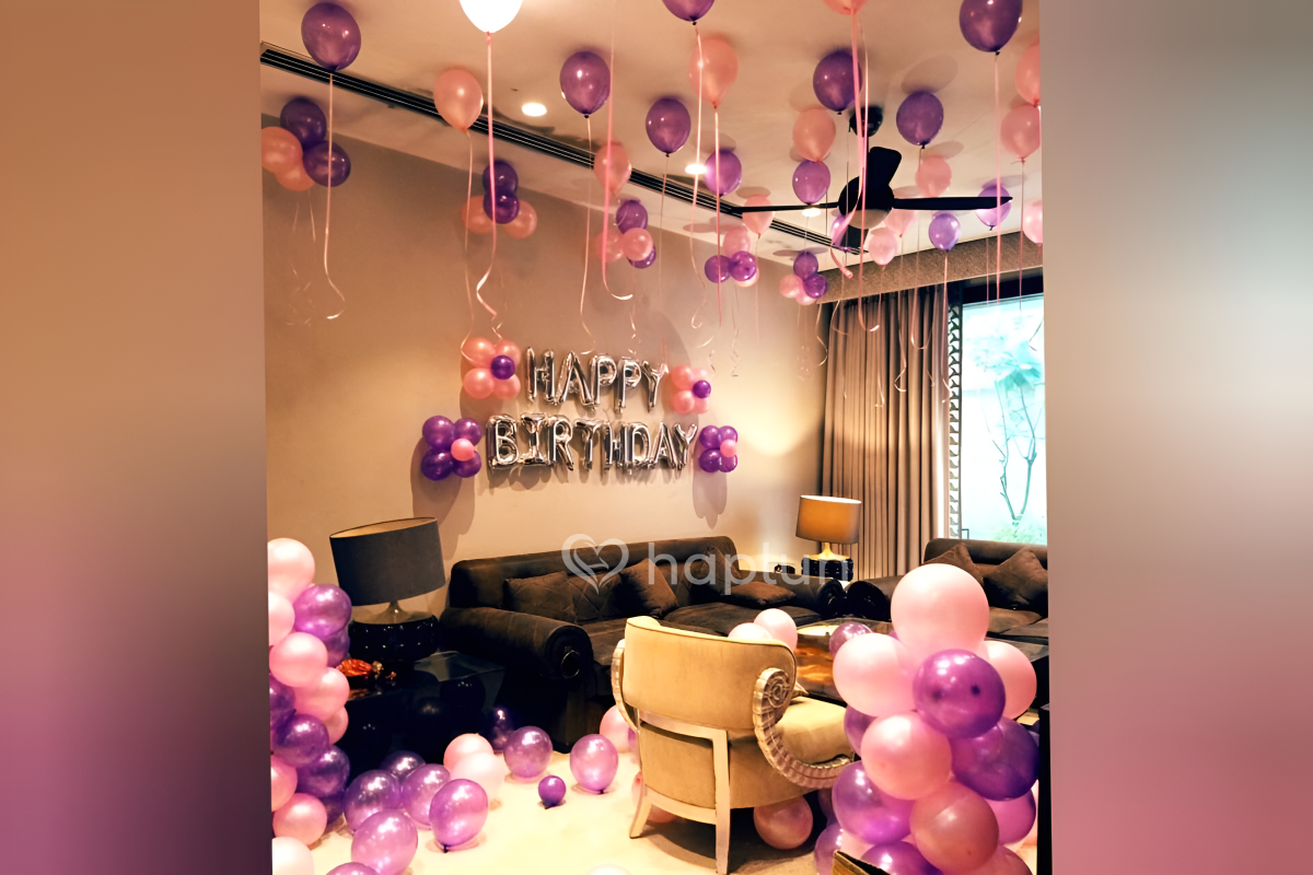 Pink Balloon Decoration for Birthday Party