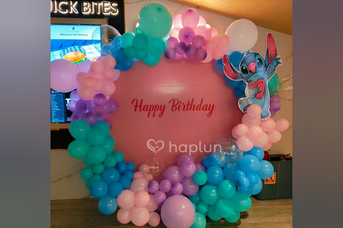 Stitch Theme Birthday With Neon Number
