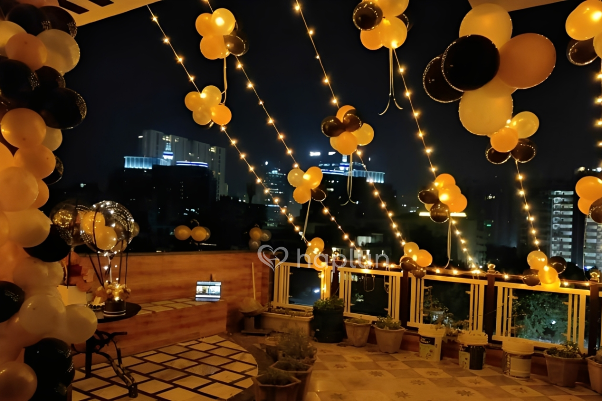Terrace Birthday Balloon Decoration