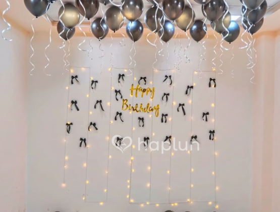 Aesthetic Black Bow Birthday Decoration