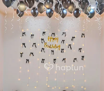 Aesthetic Black Bow Birthday Decoration