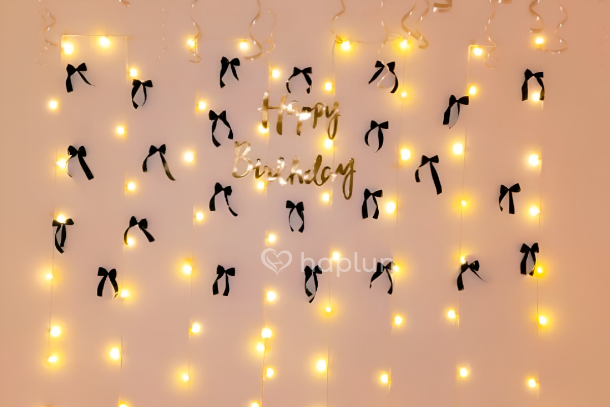 Aesthetic Black Bow Balloon Decoration