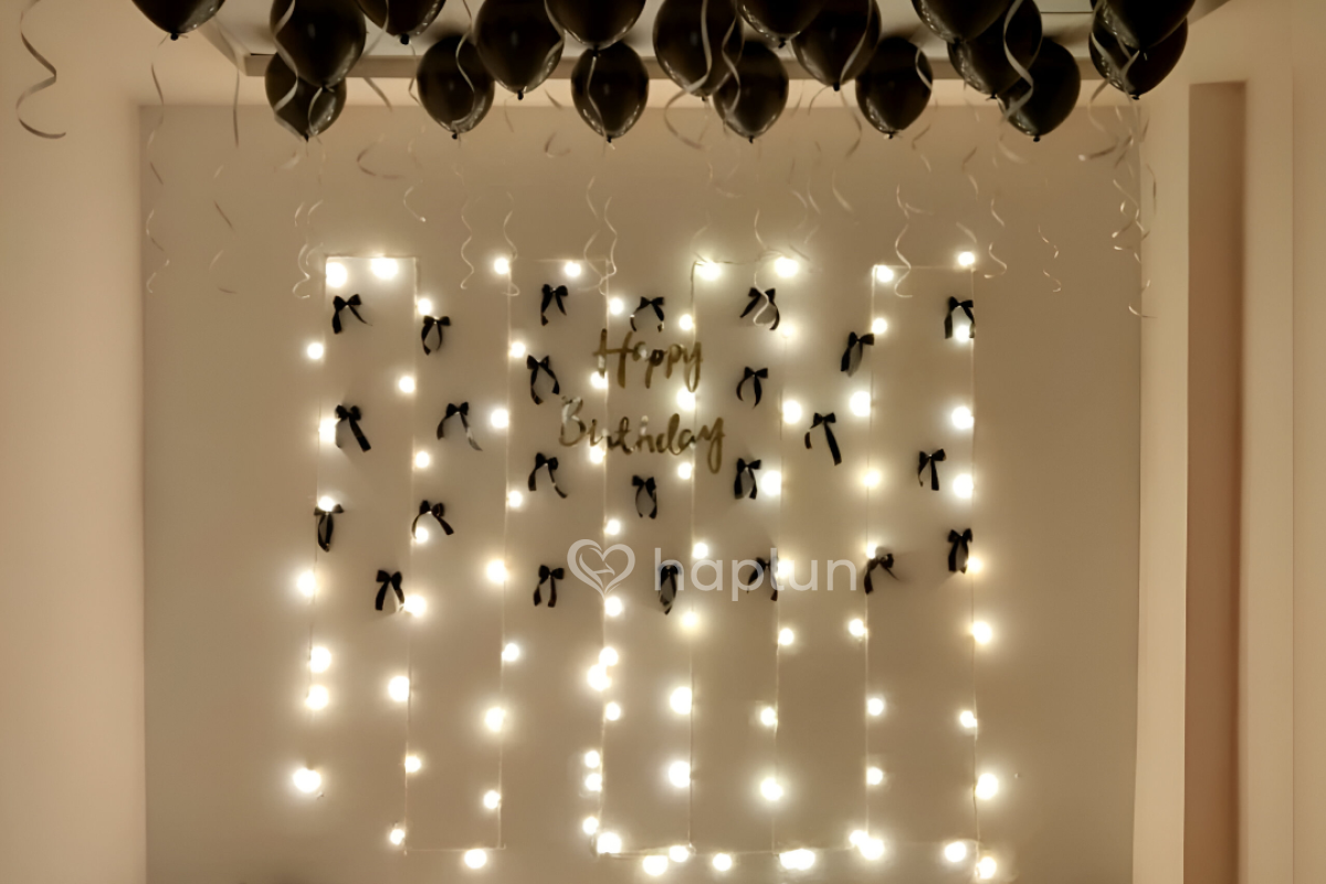 Aesthetic Black Bow Birthday Decoration
