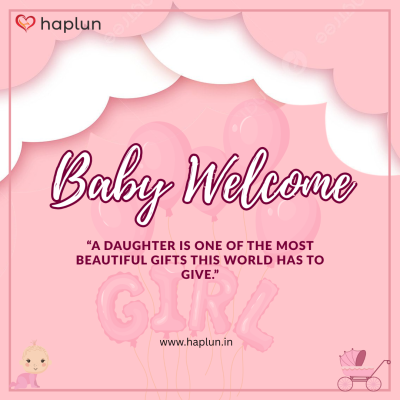 Baby Girl Welcome wish card