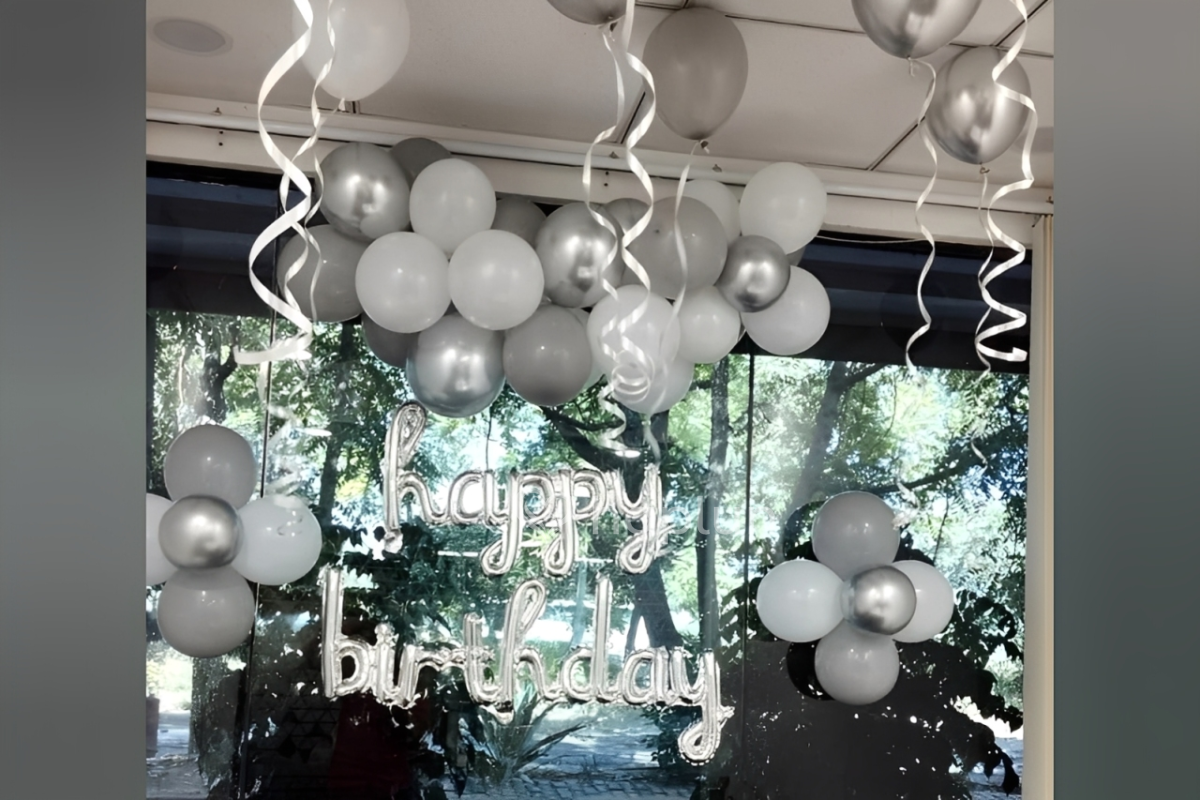 Black and Silver Balloon Decoration
