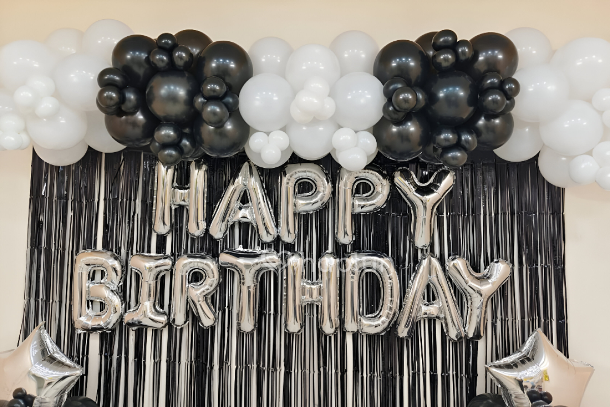 Black and White  Birthday Decor