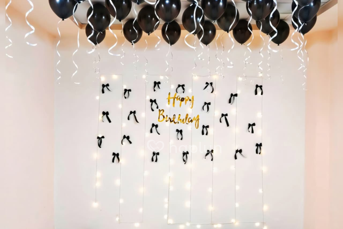 Black Bow Birthday Decoration