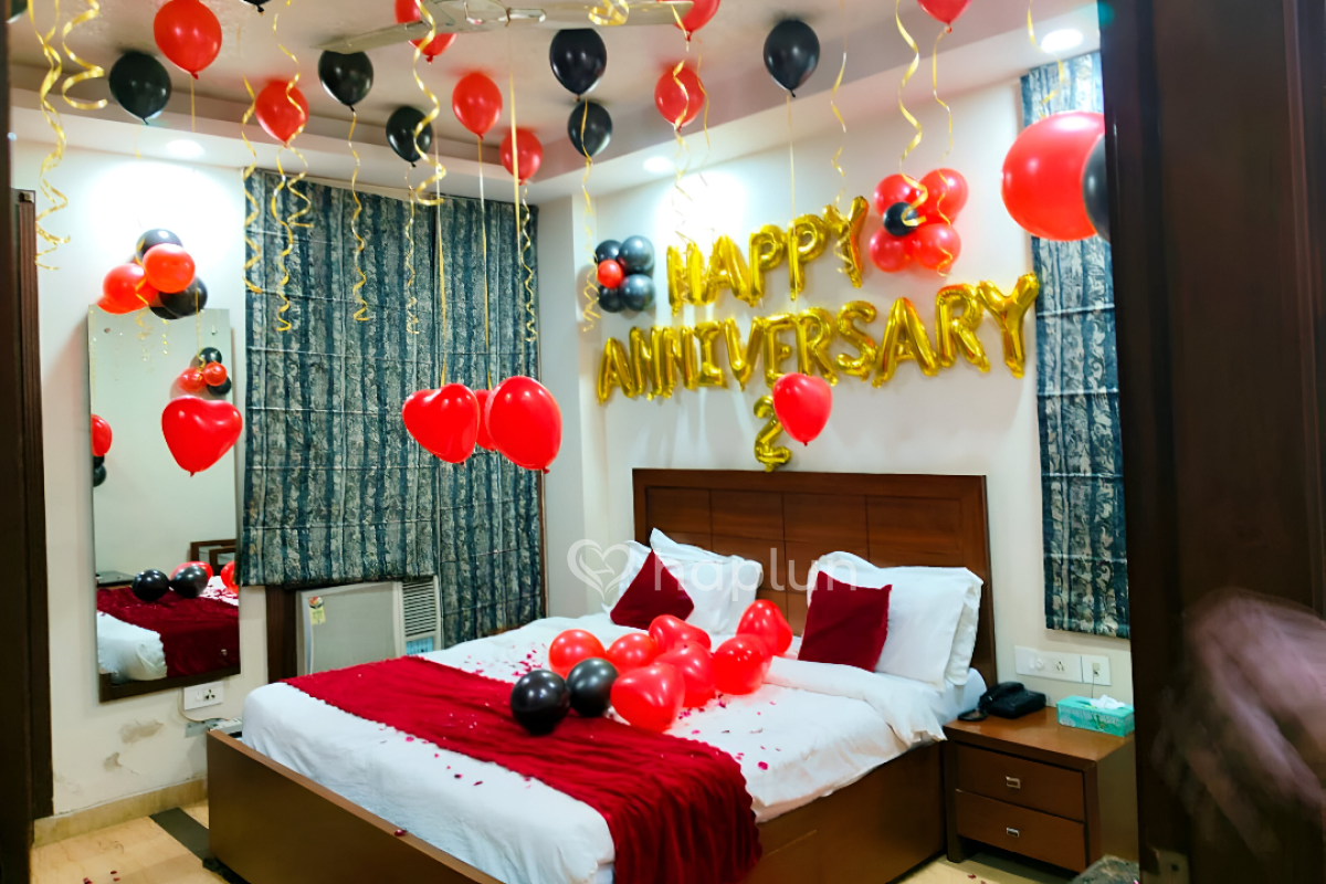 Rose Petals and Candlelight Decor for Anniversary