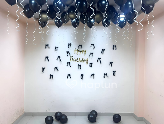 Simple Black Bow Birthday Decor