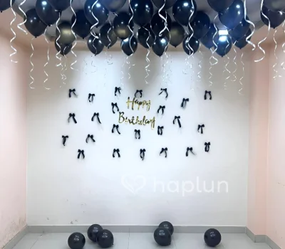 Simple Black Bow Birthday Decor
