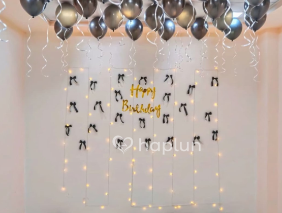 Aesthetic Black Bow Birthday Decoration