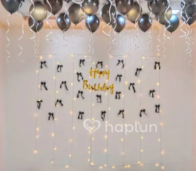 Aesthetic Black Bow Birthday Decoration