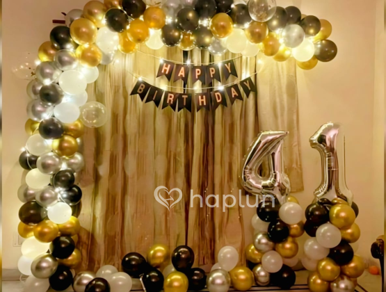 Golden Black Birthday Decoration