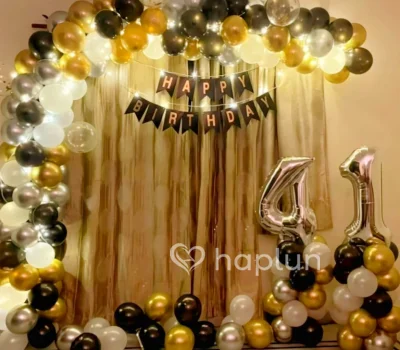 Golden Black Birthday Decoration
