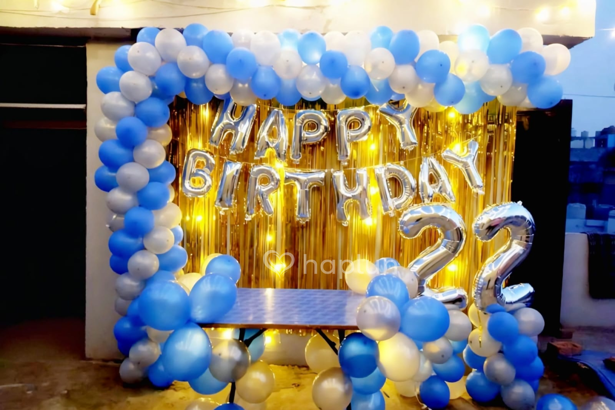 Birthday decoration on terrace