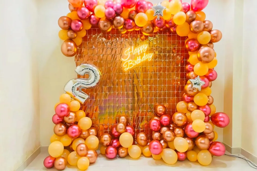 Birthday decoration with balloons