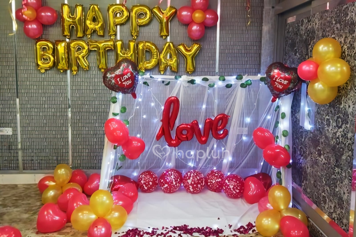 Romantic love surprise with net