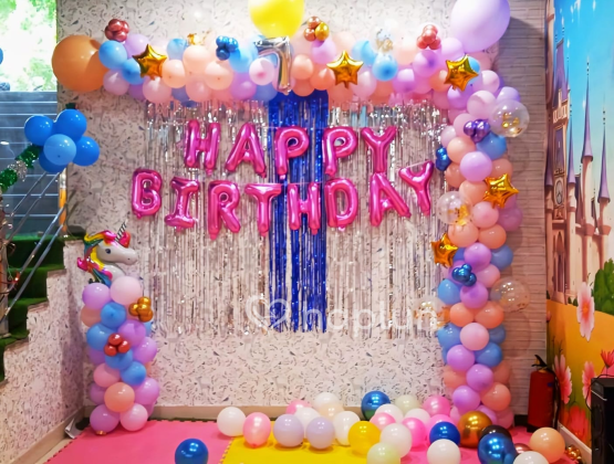 Unicorn Arch Setup For Birthday